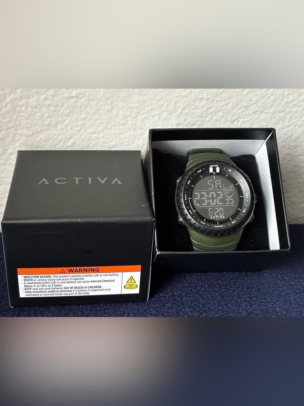 Activa Odyssy x Invicta Men’s Digital Watch 53mm Army Green.
